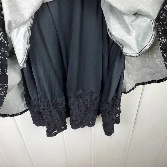 Hot Topic S Black White Science Graphic Print Fit & Flare Punk Tie Back Dress - Picture 8 of 9